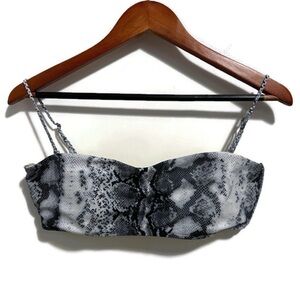 Dolce Vita Black and White Snake Print Bikini Top
